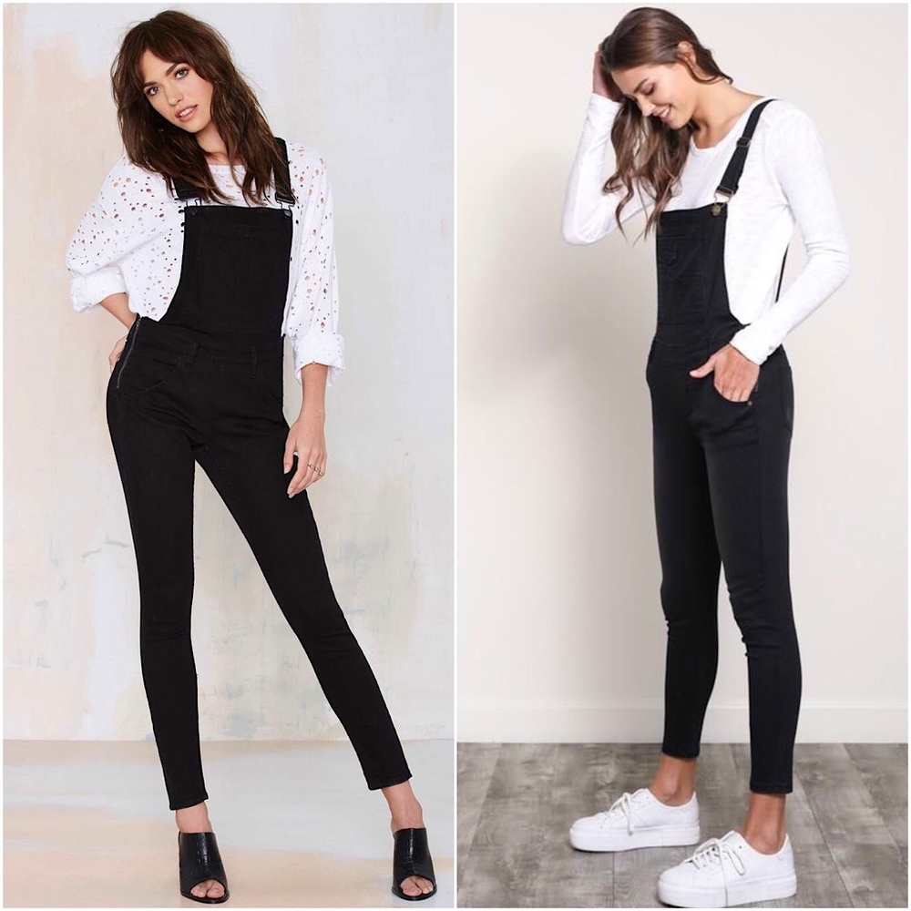 Urban Outfitter Cute Black Denim Overall Jumpsuit - Picture 3 of 15